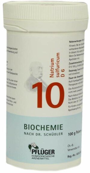 Biochemie Pflüger 10 Natrium Sulfuricum D 6 100 G Pulver