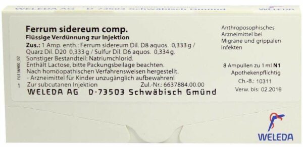 Weleda Ferrum sidereum comp. 8 x 1 ml Ampullen