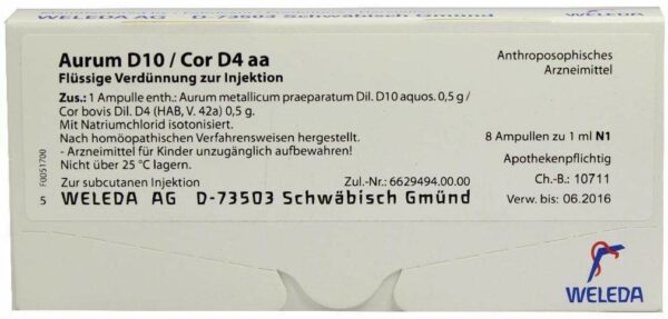 Weleda Aurum D10 Cor D4 aa 8 x 1 ml Ampullen