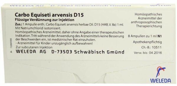 Weleda Carbo Equiseti arvensis D15 8 x 1 ml Ampullen