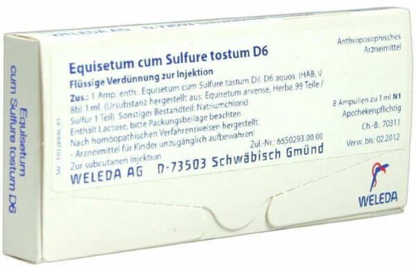 Weleda Equisetum cum Sulfure tostum D6 8 x 1 ml Ampullen