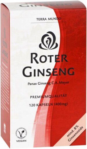 Roter Ginseng 400 mg 8% von Terra Mundo 120 Kapseln